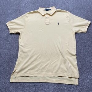 Polo Ralph Lauren Polo Shirt Mens XL Yellow Short Sleeve Embroidered Pony Cotton